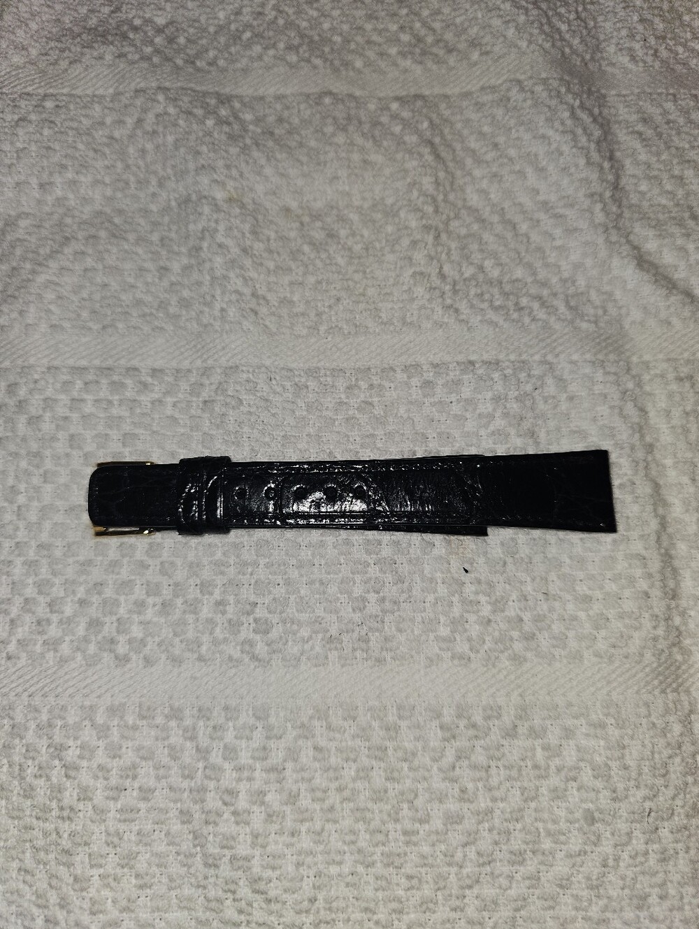 Vintage Movado 18mm Genuine Crocodile Black Watch Strap Swiss